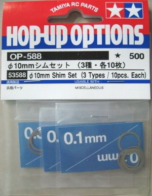 Tamiya Diameter 10mm Shim Set #53588  