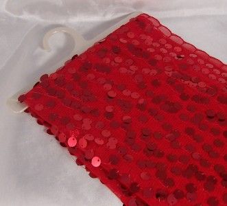 RED SEQUIN Mesh Formal Evening Party Shawl Wrap Scarf  