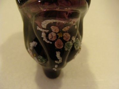 FENTON Glass Purple LADIES SHOE w Swirls & BEADS & HP  