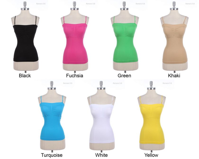 Sexy Seamless Spaghetti Strap Bra Pad Tank Top Camisole ONE SIZE 