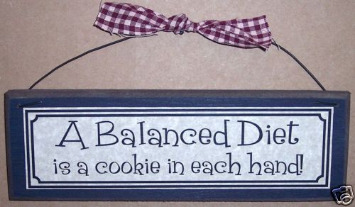 Funny Kitchen Signs Country Home Decor BALANCED DIET  