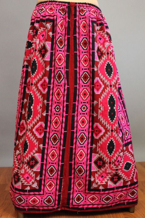 vtg NAVAJO Cowichan BOHO Southwestern Draped GEOMETRIC Festival MAXI 