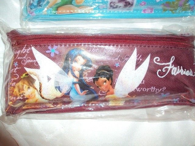 DISNEY FAIRIES PRINCESS SCHOOL PENCIL POUCH CASE BAG DARK PURPLE or 