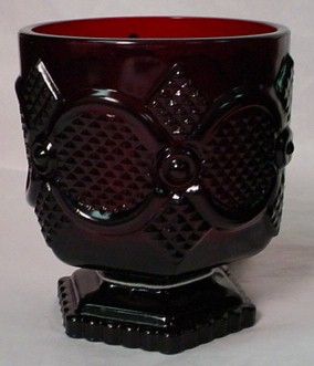 AVON crystal CAPE COD RUBY pttrn OPEN SUGAR BOWL  