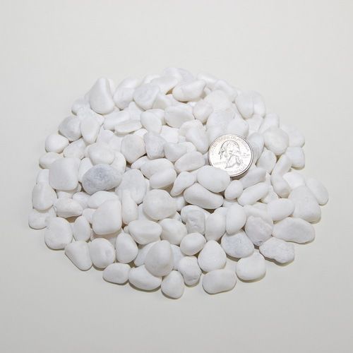 30 lbs Snow White Polished River Rock Pebble Stone Medium Size 0.8 1 