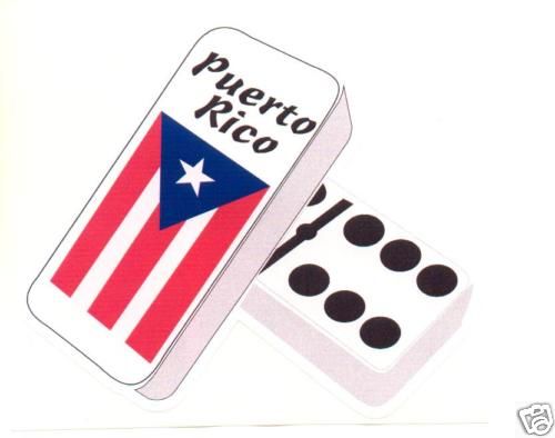 PUERTO RICO FLAG DOMINOS  STICKER, DECAL  