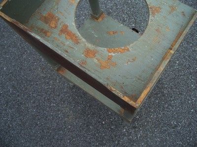 19th Century Antique ONE DRAWER WASHSTAND in Old Gray Paint Primitive 