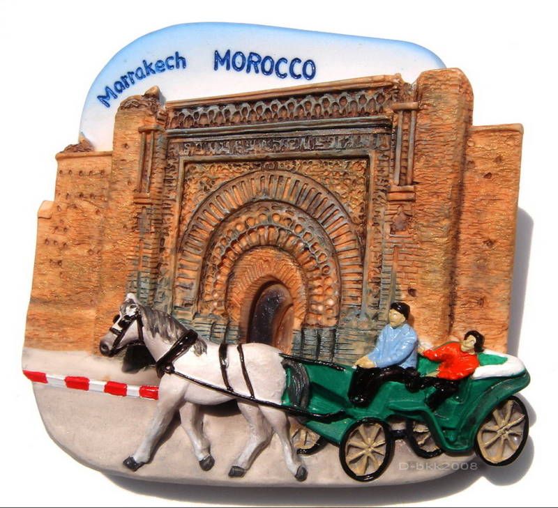 Bab Agnaou,gate,Marrakech,MOROCCO,resin Fridge Magnet  