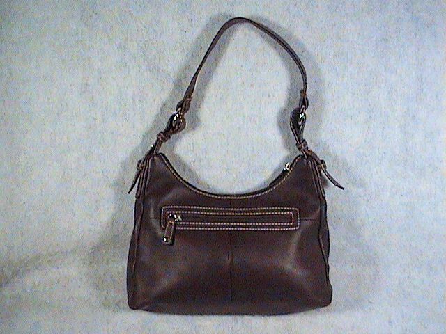 ST. JOHNS BAY LEATHER PURSE HAND BAG SHOULDER BAG, BROWN, ST JOHNS 