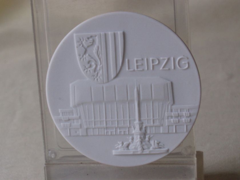 Meissen ceramic plaque plate Leipzig GDR vintage  