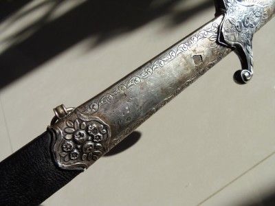 Ottoman Turkish Pasha Silver Palah Kilic Shamshir Sword 19th.Damascus 