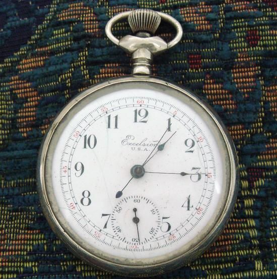 This listing is for an Excelsior chronograph pocket watch, made by the 