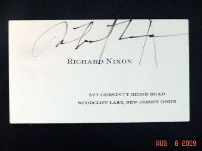 RARE RICHARD NIXON PERSONALLY GIVEN AUTOGRAPH  