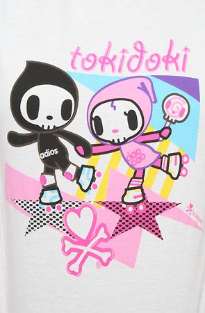 NEW TOKIDOKI Rockin Rollin Womens White T Shirt  