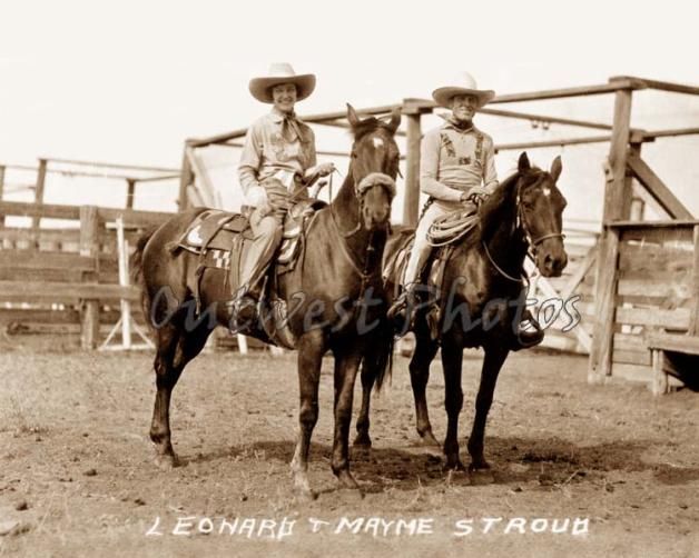 1920S RODEO ROUND UP COWGIRL MAYME & COWBOY WILLIAM LEONARD STROUD 