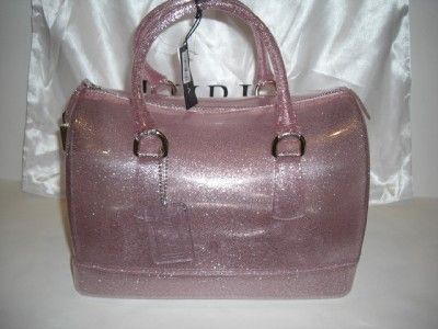 NWT FURLA CANDY JELLY GLITTER BAG SATCHEL ROSA LT PINK S/S 2012  