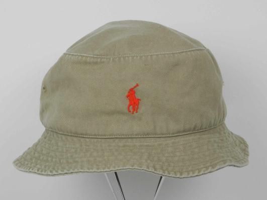 Polo Ralph Lauren Cotton Floppy Bucket Hat Cap S/M, L/XL Khaki, Orange 