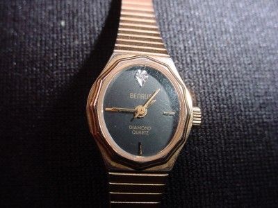 Vintage Benrus Ladies Diamond Quartz Wrist Watch  