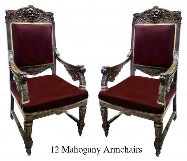 6156 Set of American Mahogany Victorian Dining Armchair  
