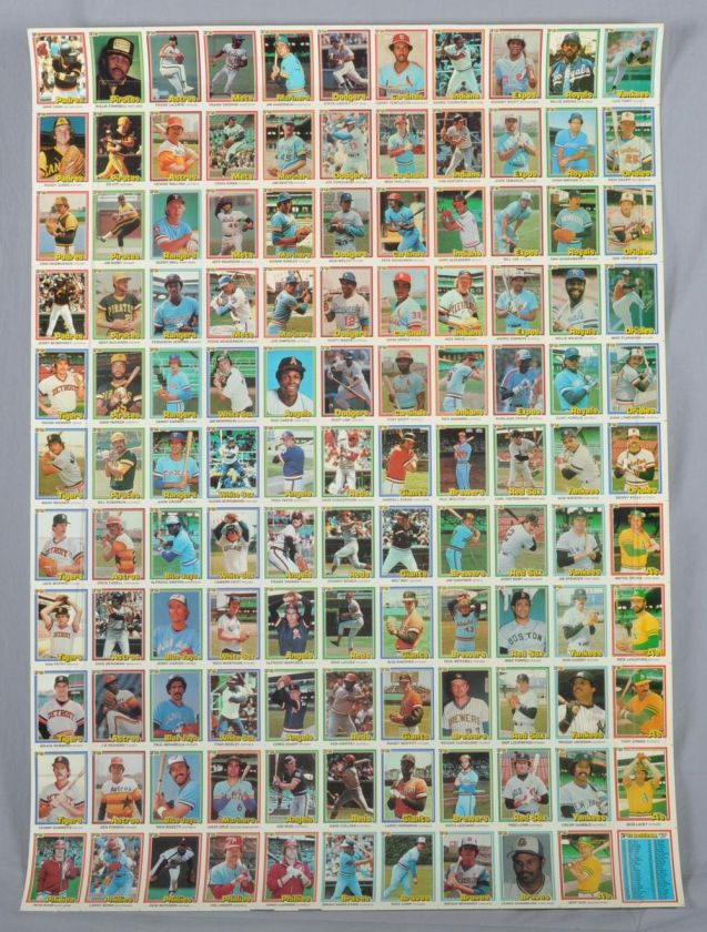 81 Donruss Baseball   COMPLETE SET   5 Uncut Sheets  