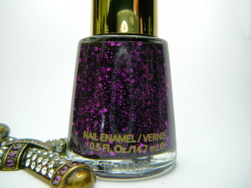 REVLON NAIL POLISH SCANDALOUS 761 STUNNING PURPLE GLITTER WOW  