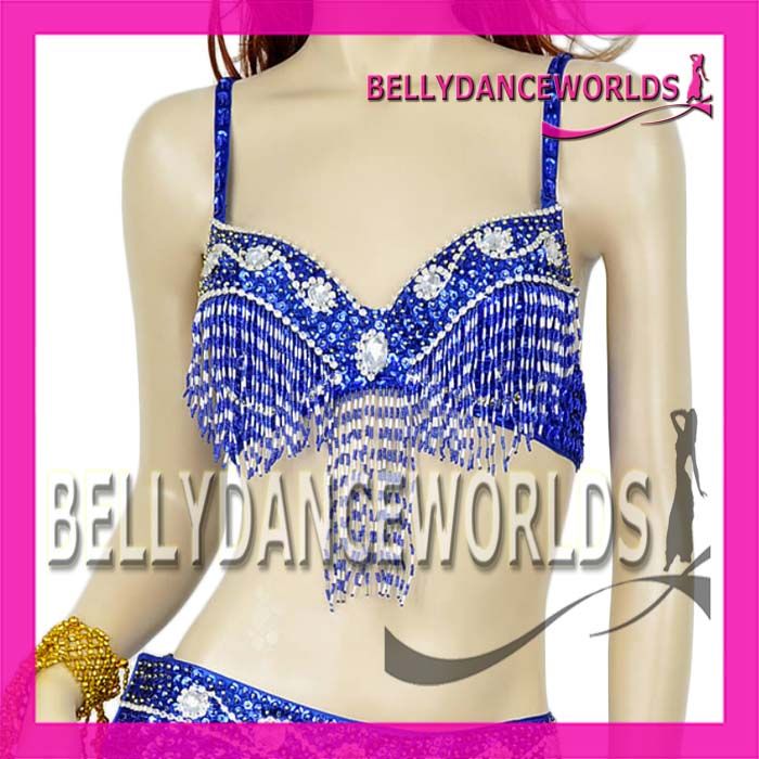 BELLY DANCE 2 PC COSTUME SET BRA TOP + SKIRT 5 COLORS  