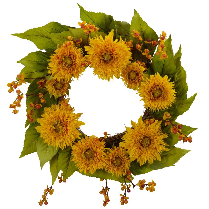 22 Golden Sunflower Wreath Summer Fall Door Wreath  