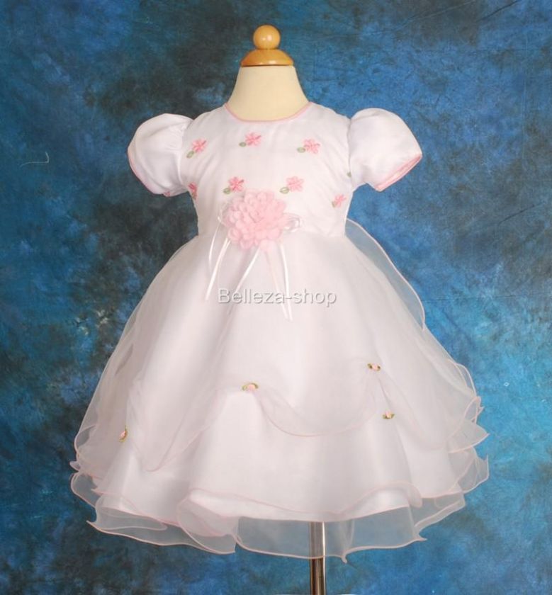 White Wedding Flower Girl Pageant Dress SZ 4 5 FG69PN  