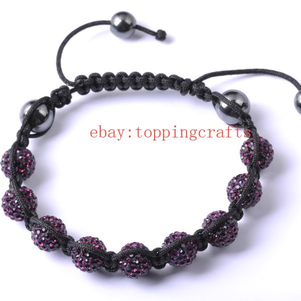 10mm Fashion Bracelet Crystal Ball Bracelet 16 Colours  