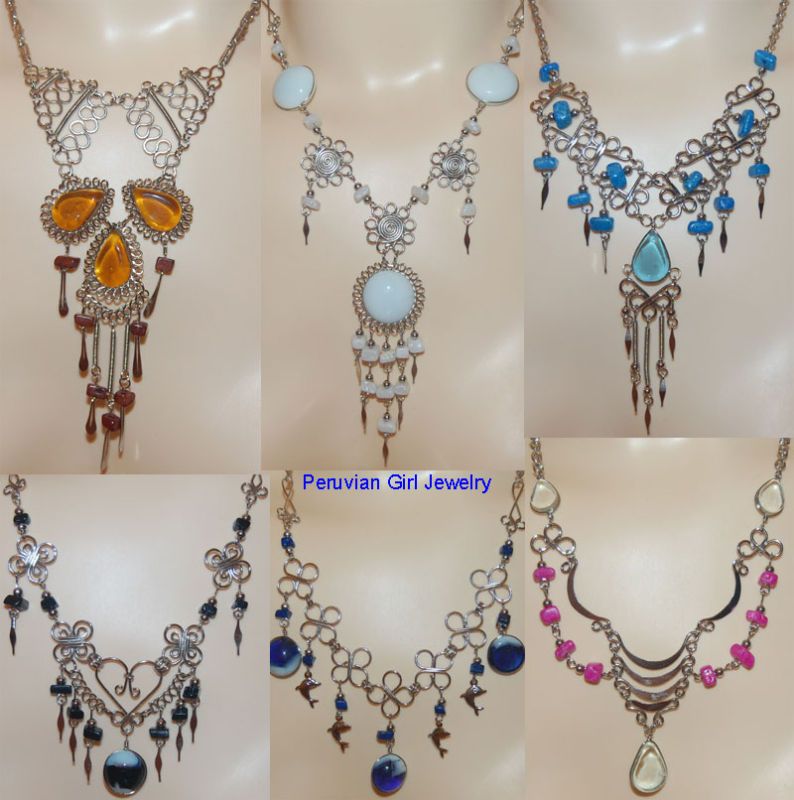 NECKLACES PERU GLASS WHOLESALE JEWELRY LOT PERUVIAN  