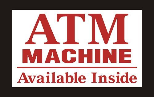 ATM Machine 6x10 Decal Sticker Sign for Window,Gas Pump  