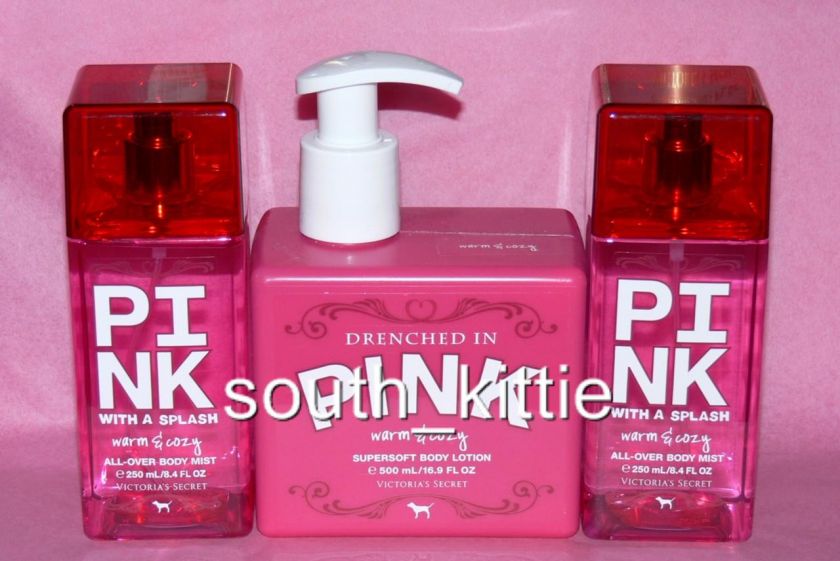 VICTORIAS SECRET Set PINK 2 Mist + 1 Lotion BIG NEW  