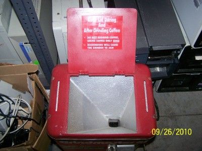 VINTAGE RED STORE GRINDMASTER COFFEE GRINDER MODEL 500  