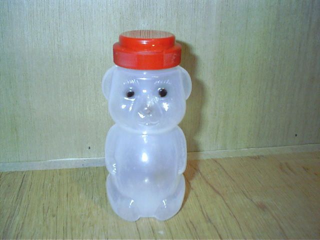 Vintage Honey Bear Plastic Bottle LDPE Red Cap  