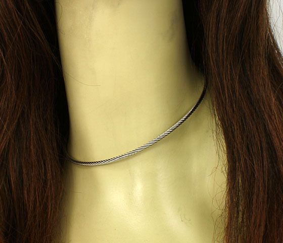 DESIGNER DAVID YURMAN STERLING SILVER CHOKER NECKLACE  