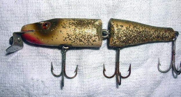 1930 Wooden Coboo Garrett Lure, glass eyes  