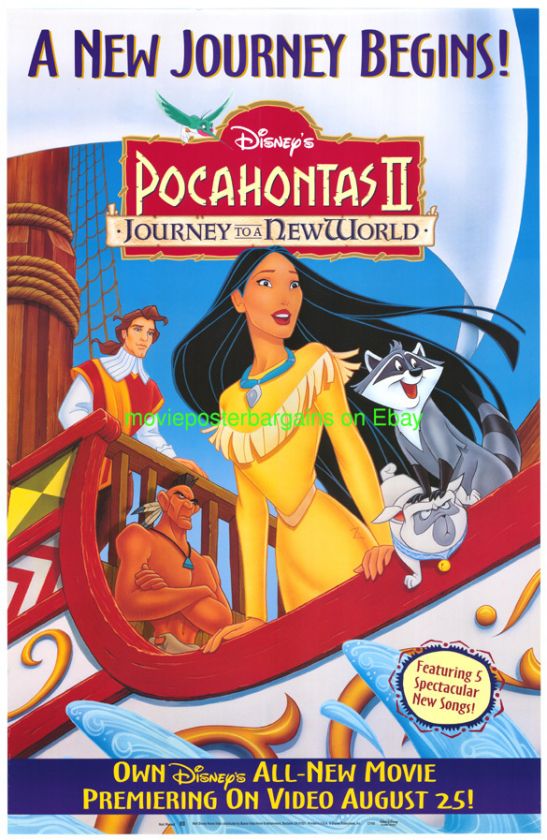 POCAHONTAS II MOVIE POSTER ORIGINAL 1998 DISNEY VIDEO ONE SHEET  