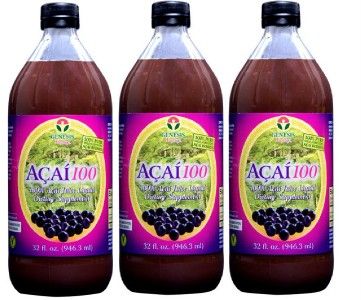 ACAI BERRY JUICE 100% Pure  Superfood 32 oz 3 ea  