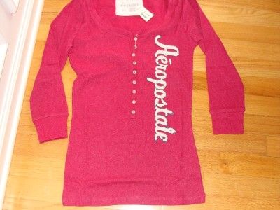 NWT AEROPOSTALE HENLEY SHIRT 3/4 SLEEVE FOR GIRLS SIZE LARGE  