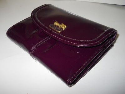 NEW AUTH Coach Madison Purple Plum Patent Leather Medium Clutch Wallet 