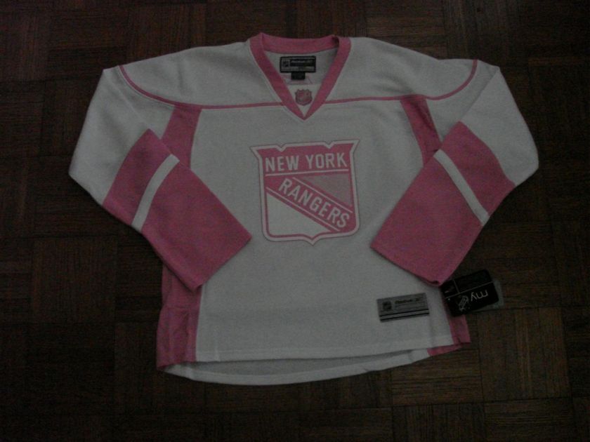 New York Rangers Womens Reebok Pink Hockey Jersey XL  