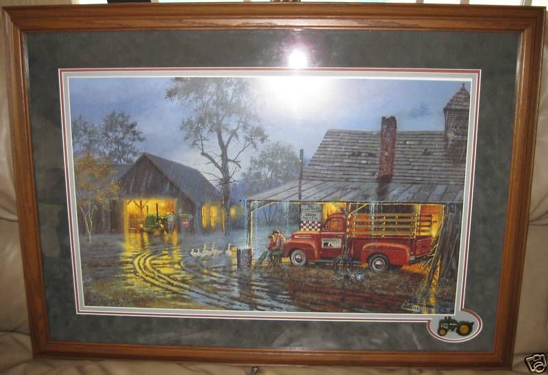 RARE Dave Barnhouse Framed SHELTER FROM THE STORM LTD  