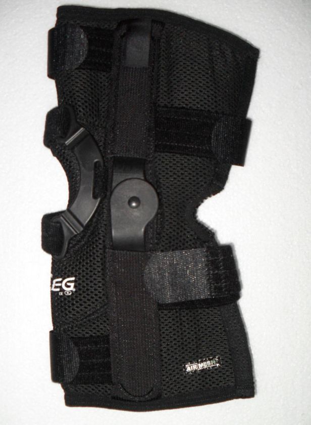 BREG AIRMESH PTO KNEE BRACE LEFT OPEN BACK HINGE TRACKING STABILIZER 