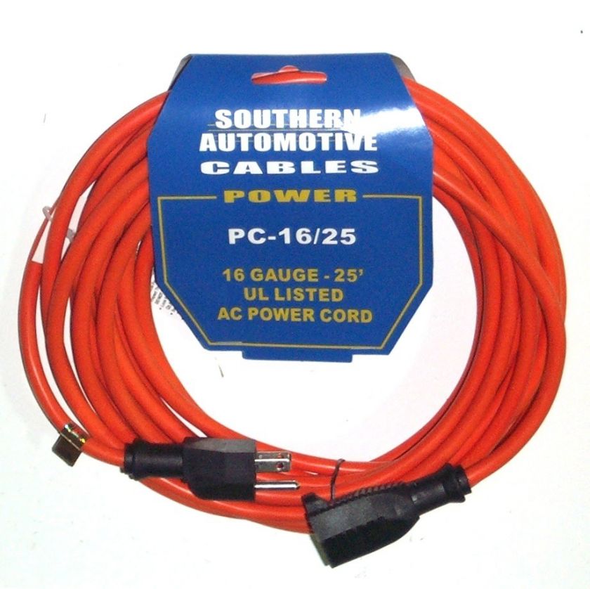 16 GAUGE 8 FT & 25 FT UL LISTED POWER EXTENSION CORDS  