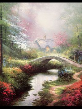 Thomas Kinkade BROOKSIDE HIDEAWAY 20X16 G/P Canvas New  