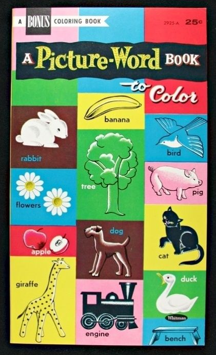 PICTURE WORD BOOK TO COLOR COLORING BOOK 1956   UNUSED  