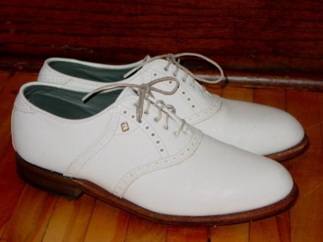   FOOTJOY CLASSICS DRY WHITE PEBBLED LEATHER GOLF OXFORD SHOES 8.5 D