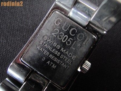 Auth Ladies Gucci 2305L SS Silver Dial Quartz Wrist Watch Great 