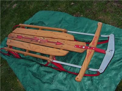 FLEXIBLE FLYER WOOD DEEP SNOW SLED # 55 VINTAGE RARE 8 HIGH SIDES 