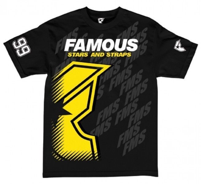 FAMOUS Stars & Straps Tilted Rally Regular Tee Black Cotton Skateboard 